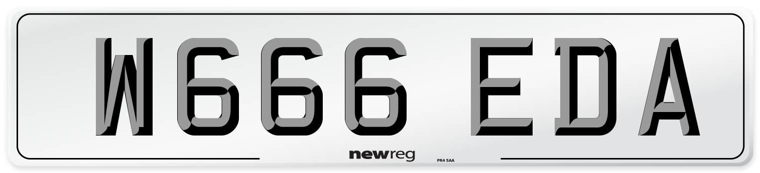 W666 EDA Number Plate from New Reg